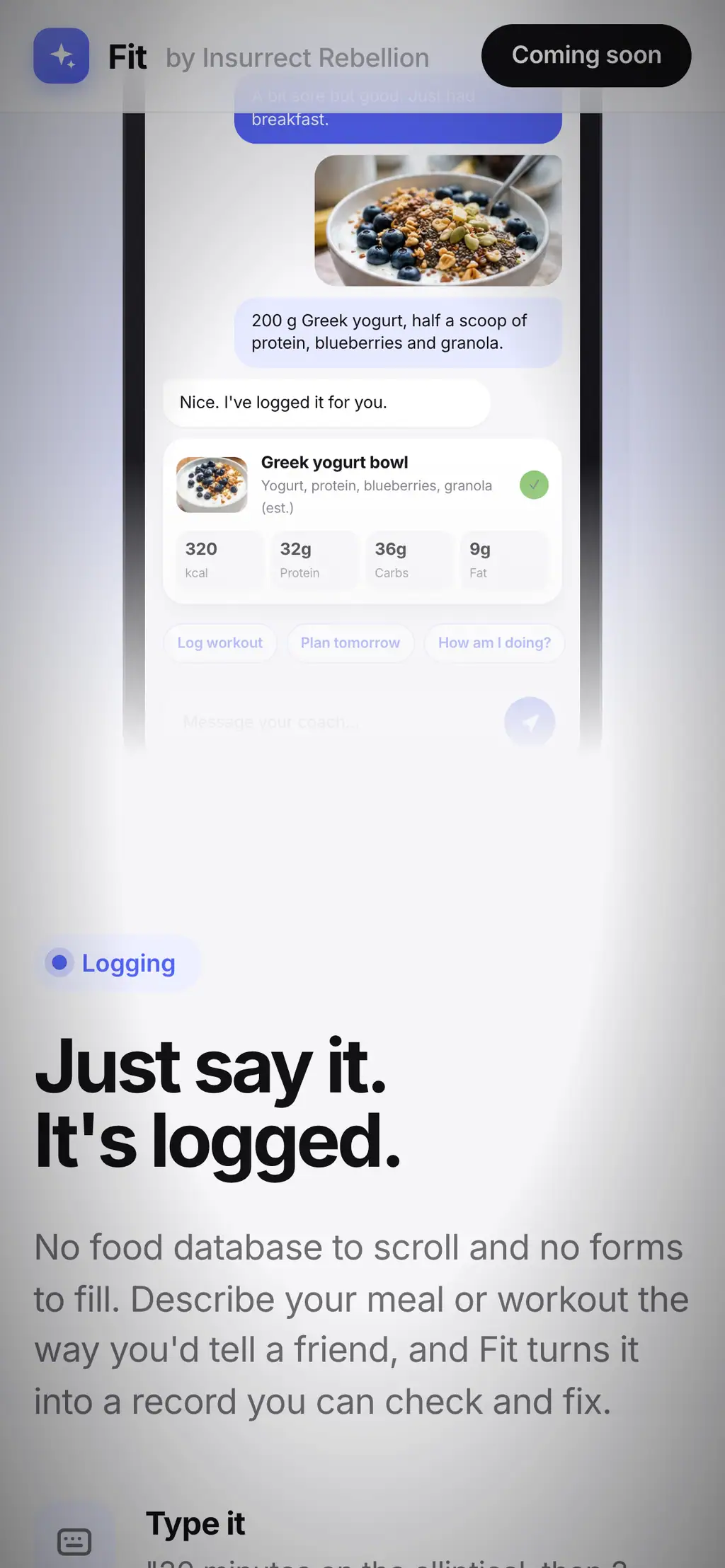 Fit by Insurrect Rebellion website on a phone, screen 2